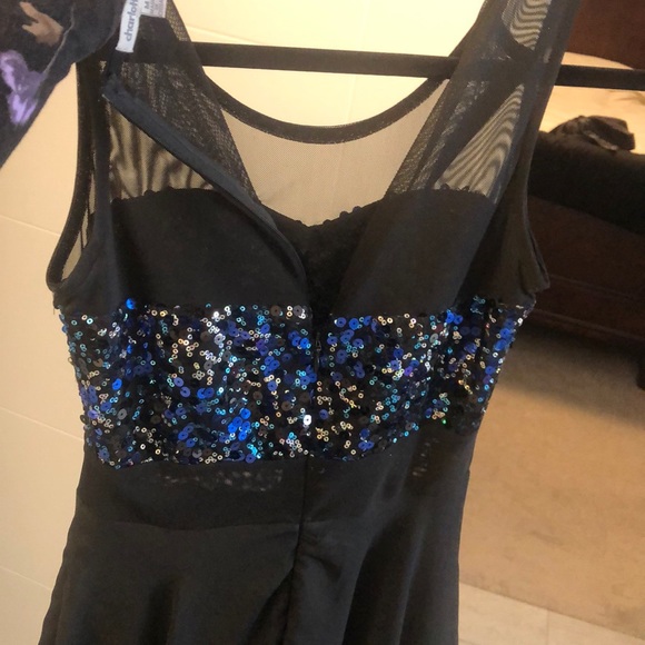 Charlotte Russe Blue Sparkle Dress M - Picture 5 of 8